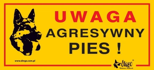 ZOO - Tabliczka ostrzegawcza 17217 "UWAGA AGRESYWNY PIES"